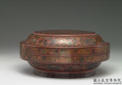 图片[2]-Round box with lotus-scroll décor  Filled-in lacquerware  Ch’ing dynasty, 18th-19th century-China Archive